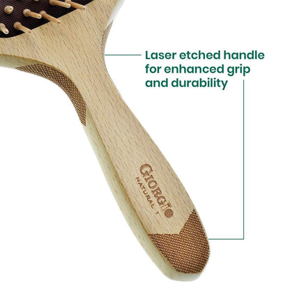 Eco Friendly Wooden Bristle Hairbrush Large Detangling Brush and Hair Growth
