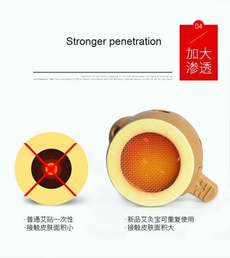 Moxibustion Pots Moxibustion box 艾灸宝 (艾壶x8 + 艾柱x100 + 海绵贴x96) 艾灸罐祛风除湿