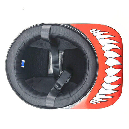 Motorcycle Helmet Half Helmet with Vintage Baseball Cap for Men Women DOT
