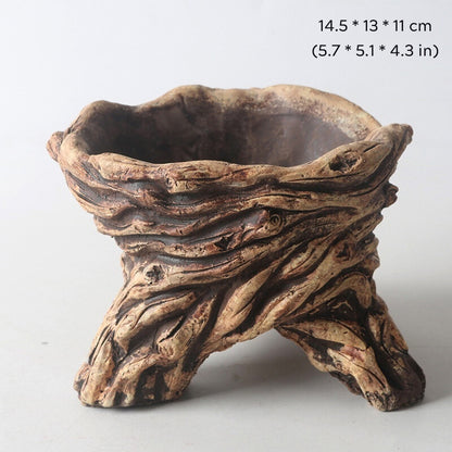 Cement Made Rustic Bonsai Pot Indoor/Garden Shallow Flower Pots Small Large