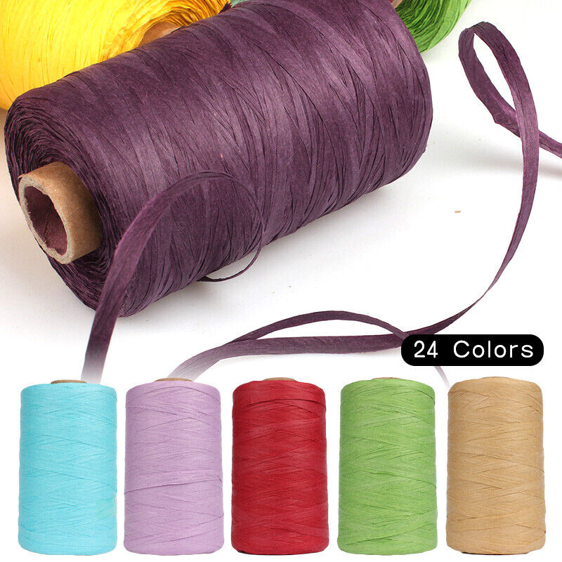 280M Organic Raffia Straw Rope Paper Yarn Crochet Knitting DIY Summer Hat Bag