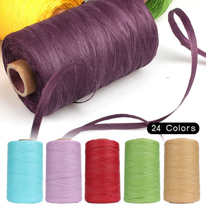 280M Organic Raffia Straw Rope Paper Yarn Crochet Knitting DIY Summer Hat Bag