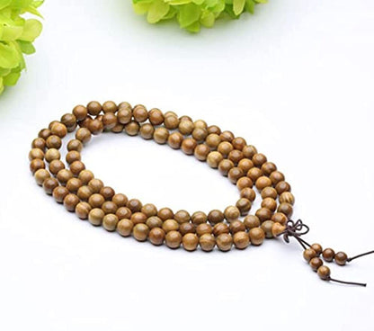 Natural Green Sandalwood 108 Beads 8-12 mm Bracelet Necklace wooden Meditation