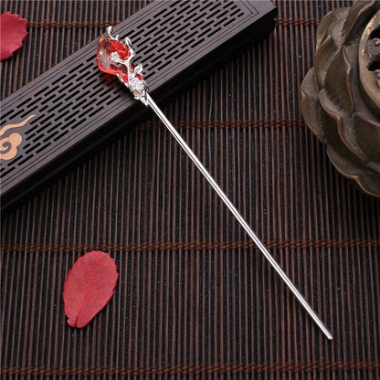 Women Hair Stick Metal Glaze Chopstick Hairwear Retro Chinese Hanfu Accessories