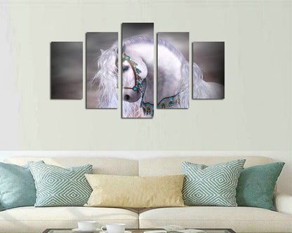 Animals Horse Painting 5 Pieces Canvas Print Wall Art Picture Poster Home Decor