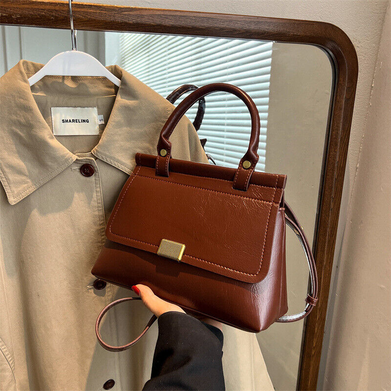 Women Ladies Casual PU Leather Messenger Satchel Shoulder Bag Crossbody Handbag