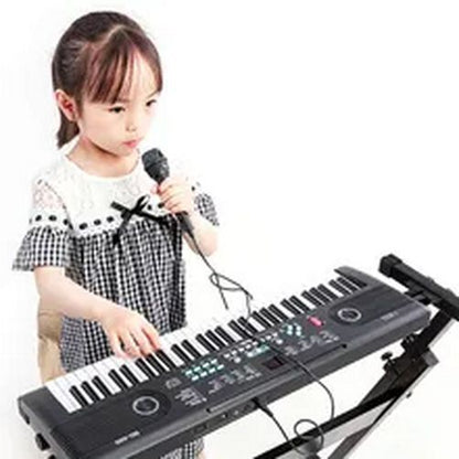 Electronic Piano 61 Keys Portable Digital Keyboard With Microphone Instrument