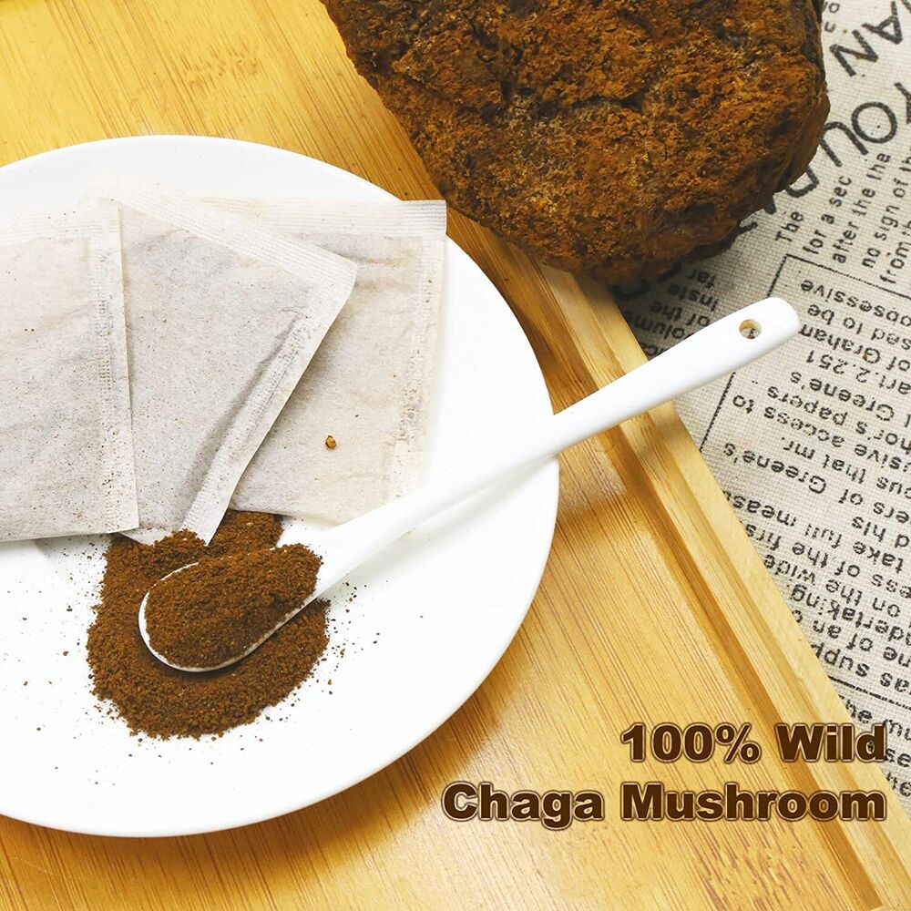 2023 FullChea Chaga Tea Bags, 2g * 30 Teabags - Premium Chaga Herbal Tea