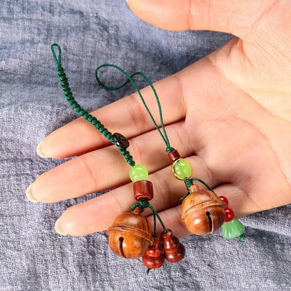Natural Wooden Bell Unscrewable Diffuser Aromatherapy Storage Bottle Gourd Bead