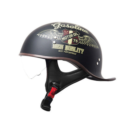 Fashion Helmet Retro Lightweight Open Face Motorcycle Helmet with Internal Visor