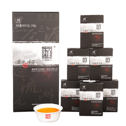 Hu Nan Baishaxi Instant Assorted Black Tea Brick Anhua Dark Tea Fu Cha 240g