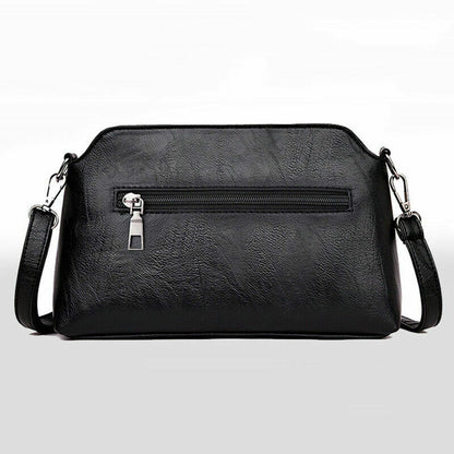 Messenger Bags Crossbody PU Leather Black Handbags for Women Shoulder Bag