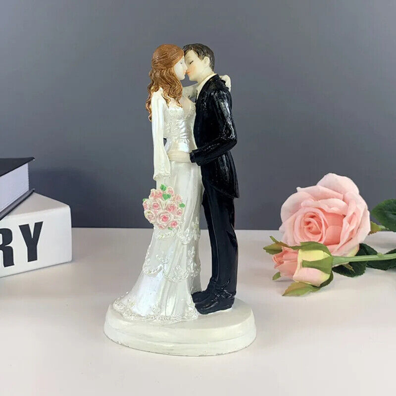 Wedding Cake Topper Resin Bride Groom Figurines Miniatures DIY Crafts Decoration