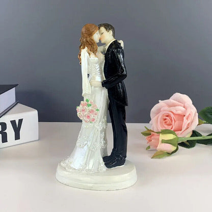 Wedding Cake Topper Resin Bride Groom Figurines Miniatures DIY Crafts Decoration