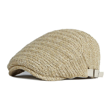 Men Beret Hat Summer Full Mesh Herringbone Women Breathable Peaked Ivy Visor Cap