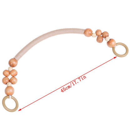 46cm Wood Plastic Bead Rope Bag Strap Handle Shoulder Belt Handbag Replacem HJ