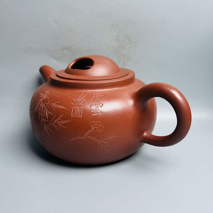 Chinese Yixing Purple Clay Teapot Zisha Ceramic Bamboo Plum Blossom Teaware Nice