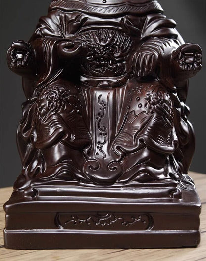25cm,Ebony Wood MAZU Statue Carved,CHINA Taoism Matsu Sit FOLK Goddess Sea 妈祖神像