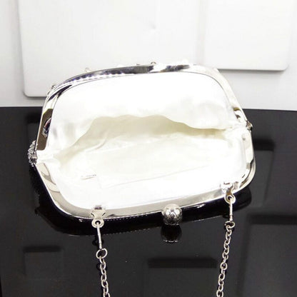 Chain Evening Bag Silver Wedding Bags Bride Women Party Handbag Clutch