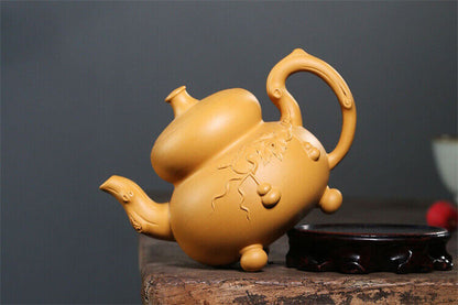 Chinese Yixing Zisha Clay Handmade Exquisite Teapot （碧玉葫芦 底款：如图）