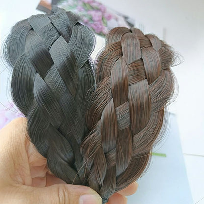 Headband Six-Strand Fishbone Braid Wig Non-Slip Widened Twist Thickened Hairband