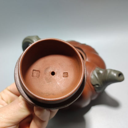 Vintage Chinese Yixing Purple Clay Teapot Zisha Ceremony Ceramic Pumpkin Teaware
