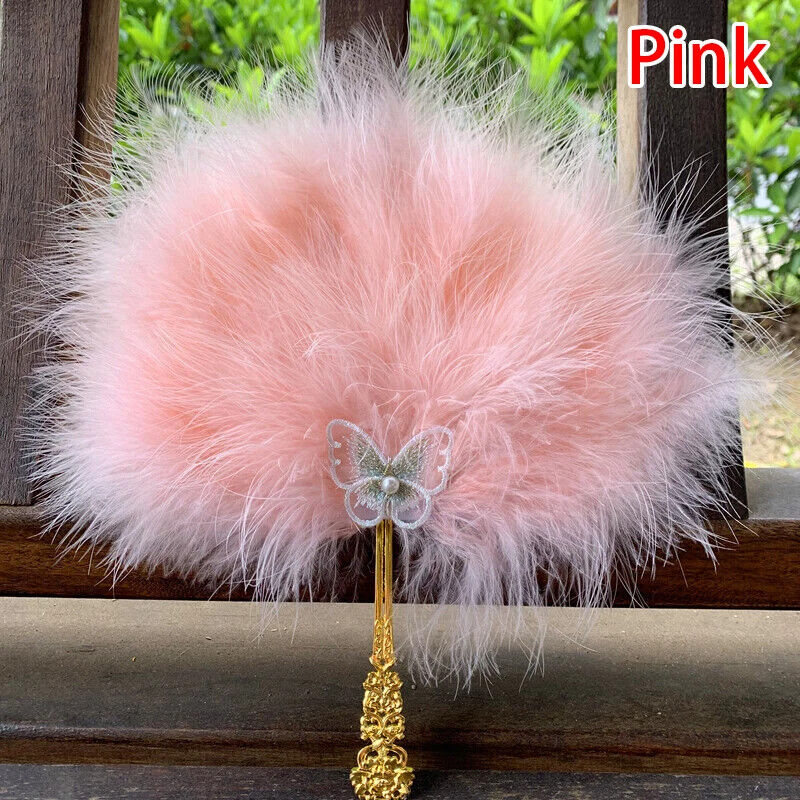 Feather Hand Fan Butterfly African Bride Bridesmaid Performance Dance Photo Prop