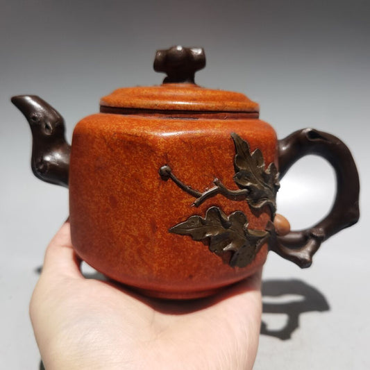 ChinaYixing Zisha Clay Handmade Exquisite Kung Fu Tea Set Teapot 品名：六方寿桃 底款：蒋蓉