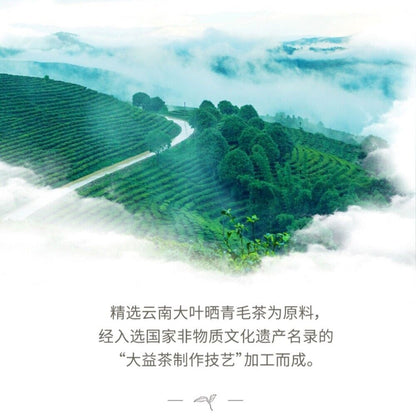 Pu'er tea, 2021, overseas Chinese gift, 357 grams, raw