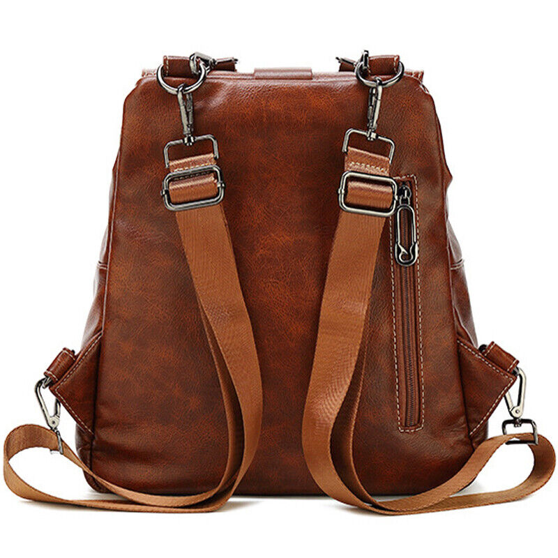 100% Genuine Leather Women's Backpack Travel Bag School Rucksack Crossbody Bag