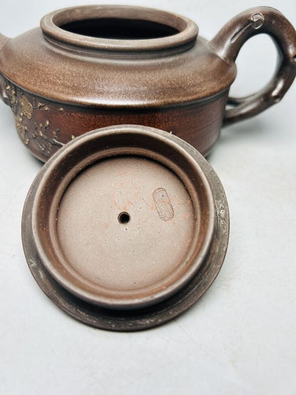 Vintage Chinese Yixing Purple Clay Teapot Zisha Ceremony Plum Blossom Teaware