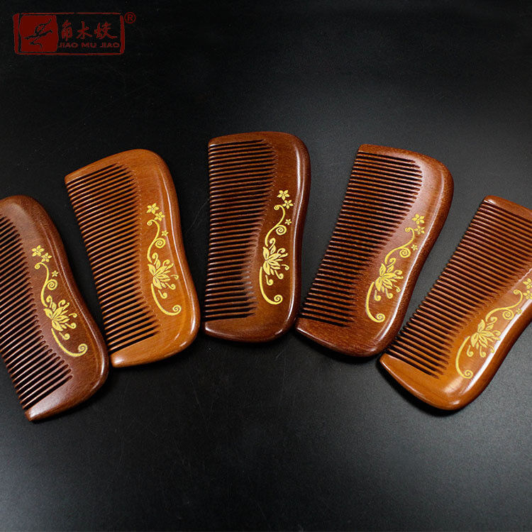 Natural Wooden Hair Comb Red Sandal Wood Comb Fine Toothed Comb Massage Brush
