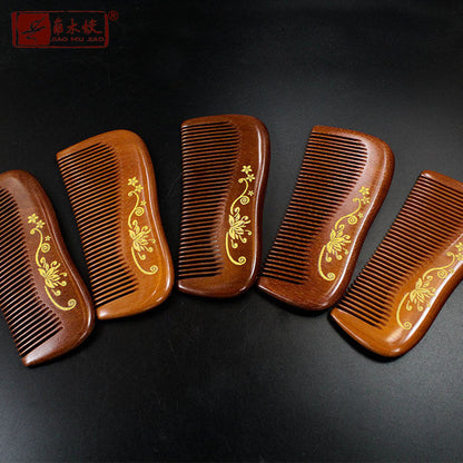 Natural Wooden Hair Comb Red Sandal Wood Comb Fine Toothed Comb Massage Brush