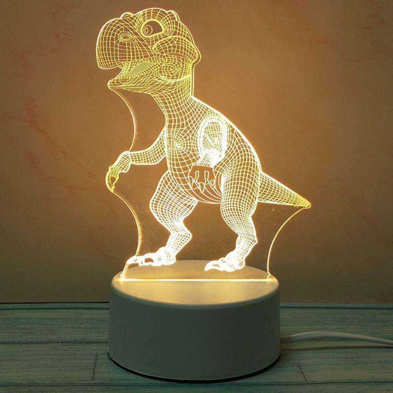 3D LED Night Light USB Chrome Small Table Lamp Hearts Novel Illusion Lamp Girl