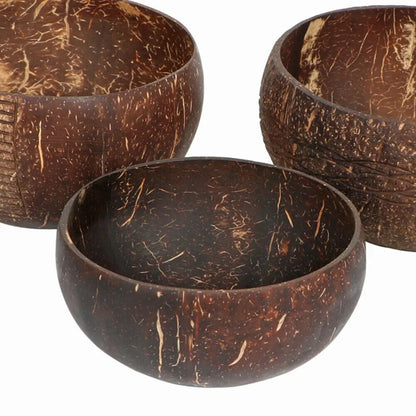 Wooden Bowls 1-5Pcs Natural Coconut Shell Salad Snacks Serveware Tableware Spoon