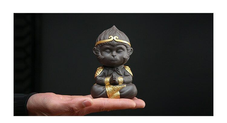 Chinese Purple Clay Kung Fu Tea Set Tea Pet Monkey King Tea Accessories Home
