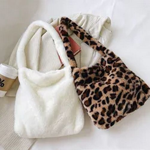 1pc Women Girls Fluffy Shoulder Bag Top-handle Bag Female Autumn Winter Handbag