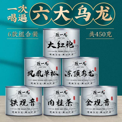 Six Chinese Specialty Oolong Tea Combinations 陈一凡六大乌龙组合 安溪铁观音凤凰单枞大红袍冻顶乌龙茶礼盒装450g