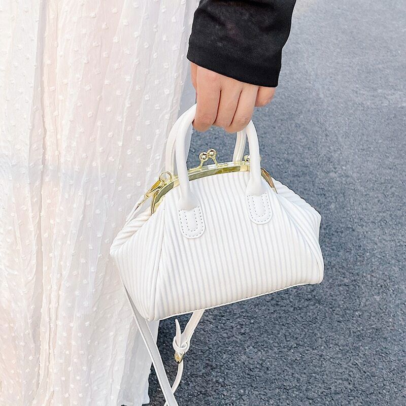 Pleated Handbag with Handle Shoulder Bag Women Clutch Purses Crossbody Bag