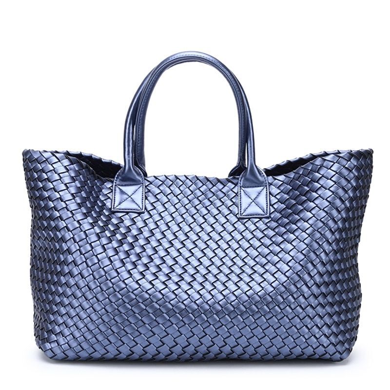 Woven Handbags Fashion Tide Weave Hand Shoulder Large Purse Shopping Basket Bag