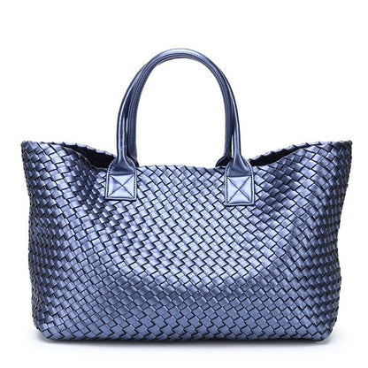 Woven Handbags Fashion Tide Weave Hand Shoulder Large Purse Shopping Basket Bag