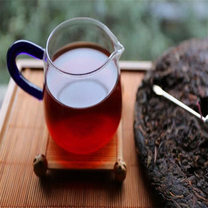 357g Ripe Pu Erh Tea Puer Tea Cake Menghai Golden Bud Fermented Black Tea Yunnan