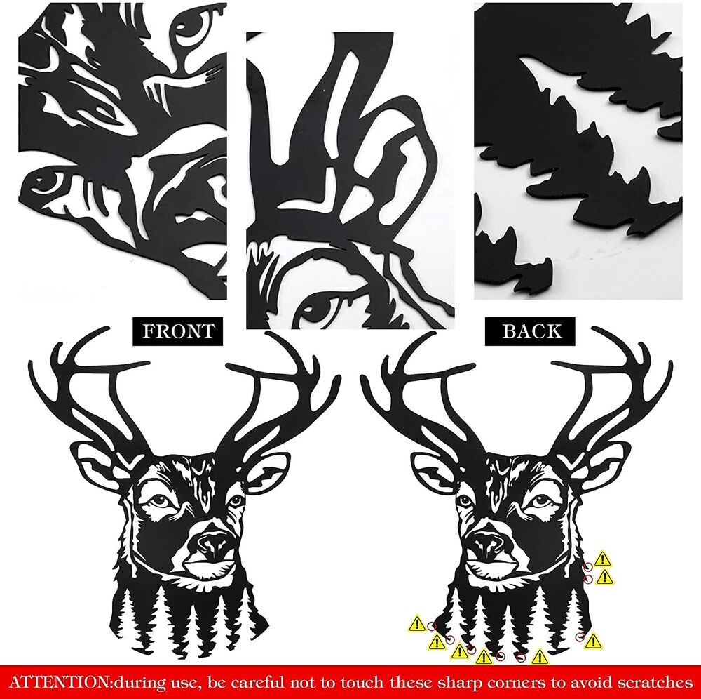 Deer Wall Art Rustic Metal Wall Art Metal Deer Wall Decor Farmhouse Deer Decor