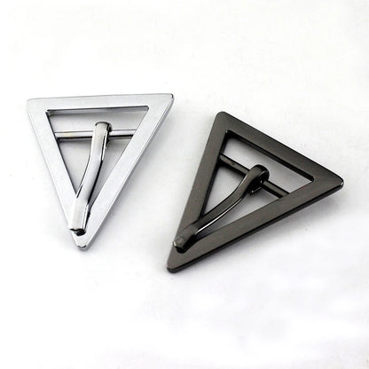Women Belt Buckles Metal Triangle Fashion Single Pin DIY Leather Craft Accessory