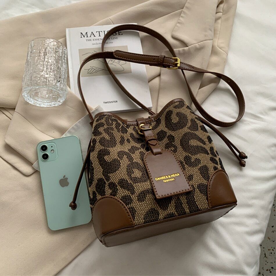 Leopard PU Leather Women Crossbody Bags Shoulder Bag Lady Handbag Lady