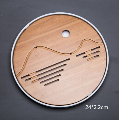 Kung Fu Natural Wood Bamboo Tray Traditional Chinese Bamboo Tea Room Board Table