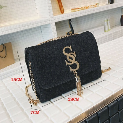 Sequin Flap Crossbody Bag Tassel Chain Ladies Party Handbag Purse Messenger Bags