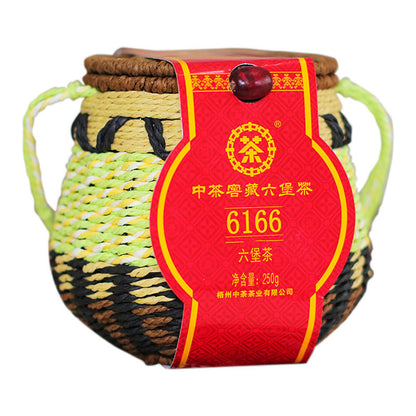 CHINATEA Aged Wuzhou Dark Tea 6166 Liu Pao Hei Cha Liu Bao Black Tea Basket 250g