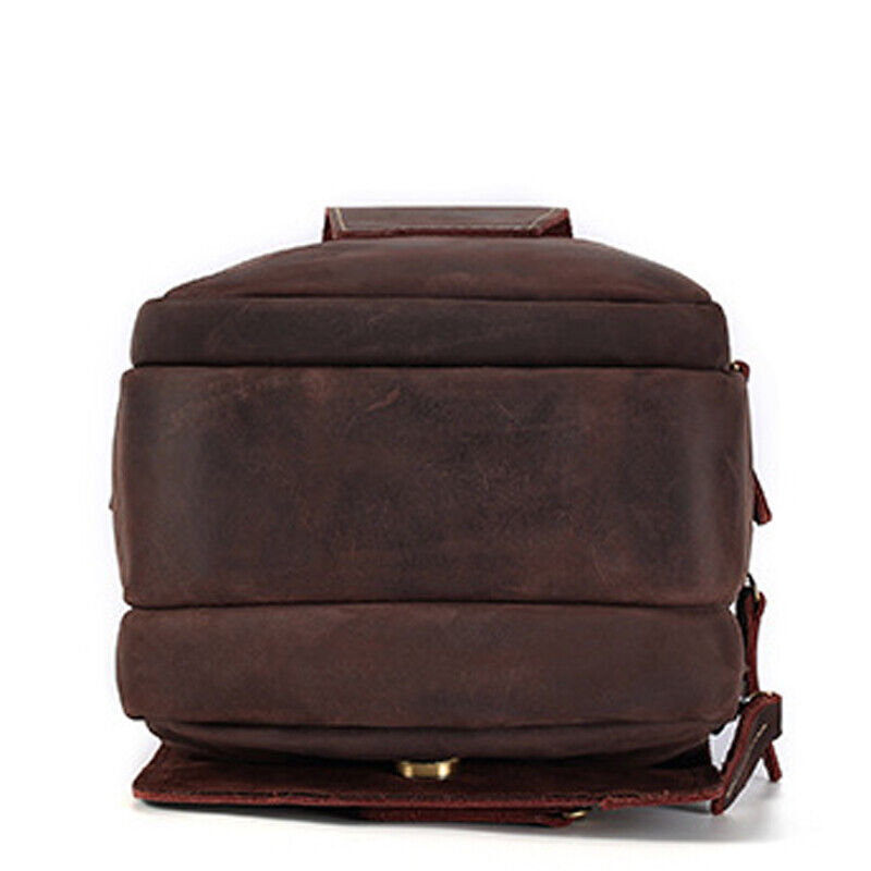 Crazy Horse Leather Men's Shoulder Bag Waist Belt Bag Outdoor Fanny Pack Handbag