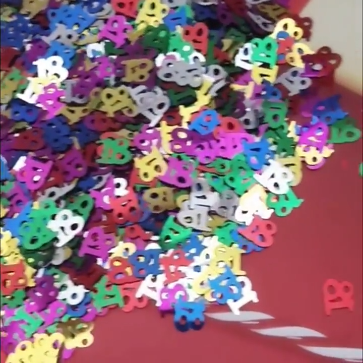 Number 18 Confetti 15g PVC Sequin Birthday Party Anniversary Event Balloon Decor